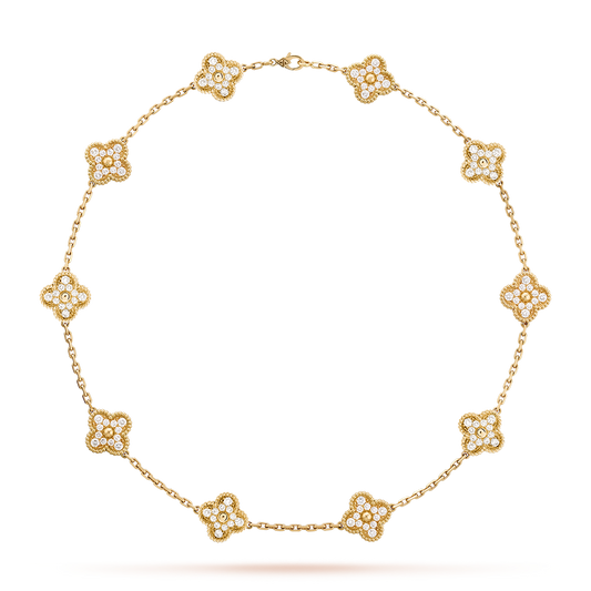 [ECHO ]CLOVER 10 MOTIFS DIAMOND NECKLACE