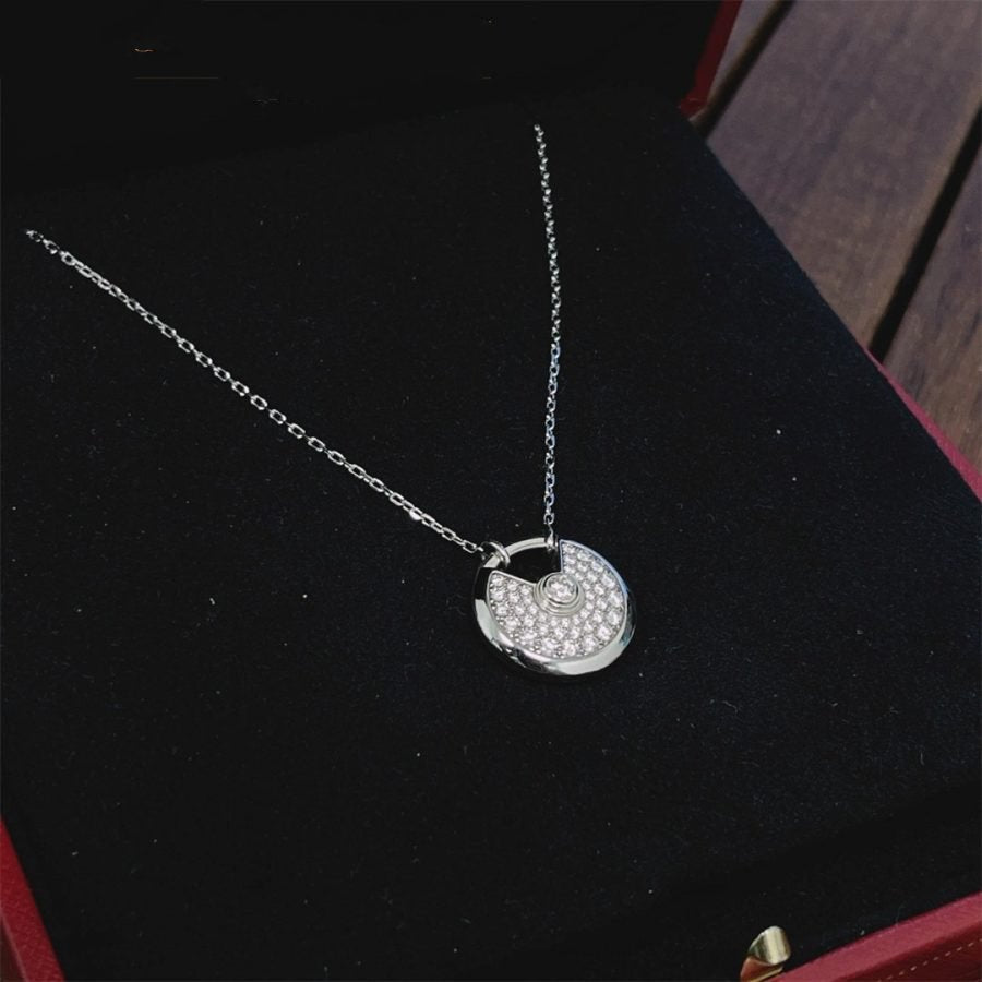 [ECHO ]AMULETTE SILVER FULL DIAMOND NECKLACE