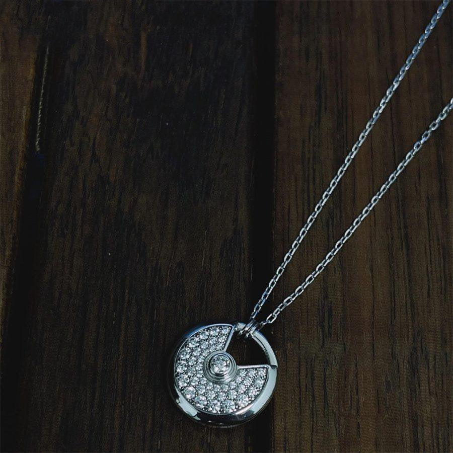 [ECHO ]AMULETTE SILVER FULL DIAMOND NECKLACE