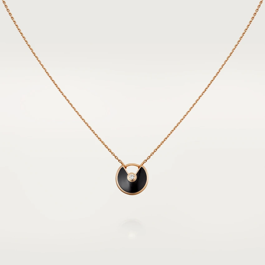 [ECHO ]AMULETTE ROSE GOLD ONYX NECKLACE