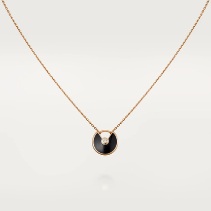 [ECHO ]AMULETTE ROSE GOLD ONYX NECKLACE