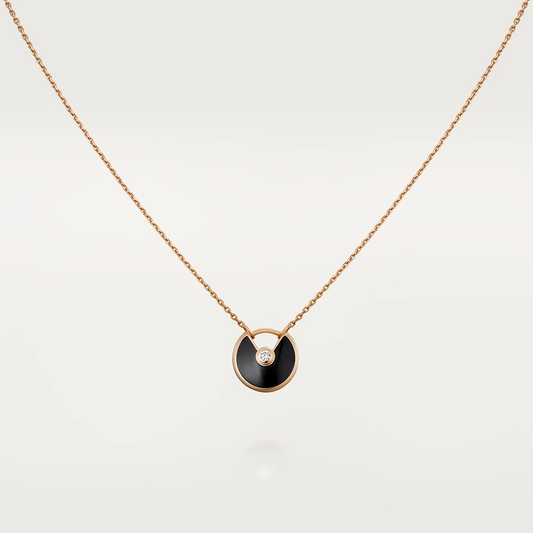 [ECHO ]AMULETTE ROSE GOLD ONYX NECKLACE