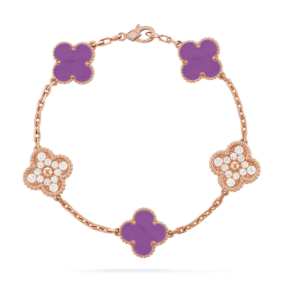 [ECHO ] CLOVER 5 MOTIF VIOLET BRACELET COLLECTION