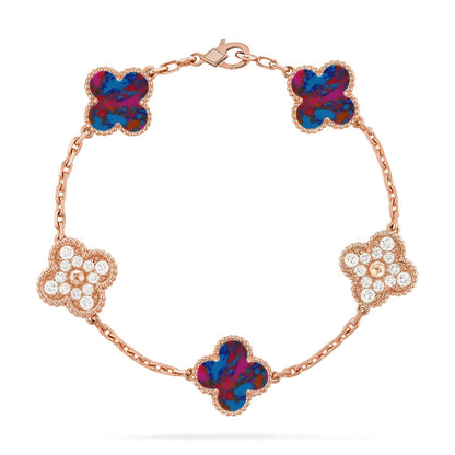 [ECHO ]CLOVER 5 MOTIF COLOR GEMSTONES BRACELET COLLECTION