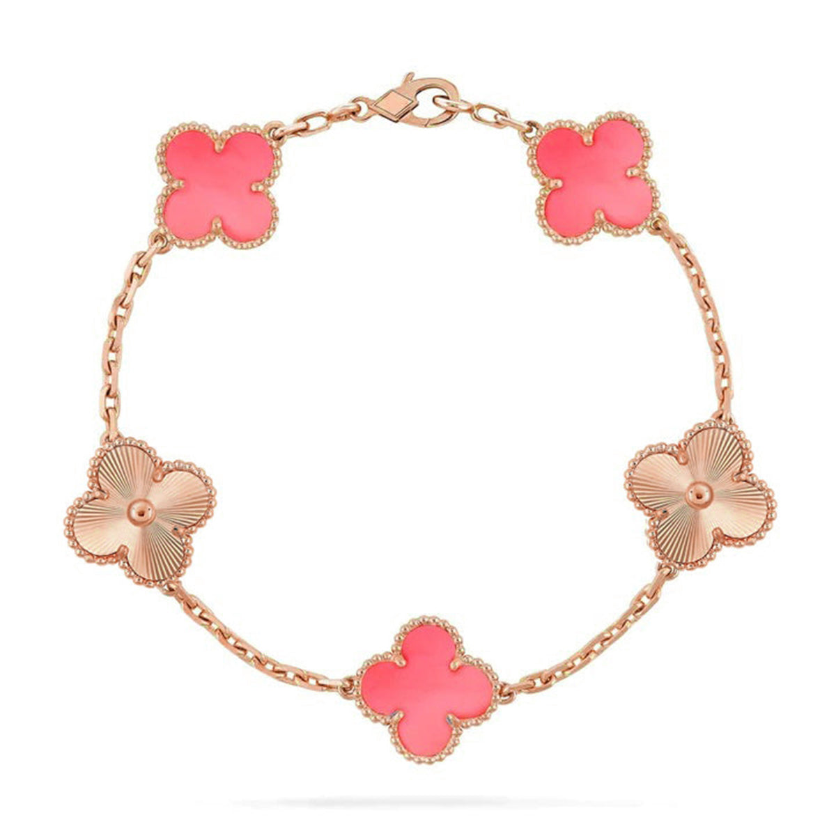 [ECHO ] CLOVER 5 MOTIFS  PINK MOP BRACELET COLLECTION