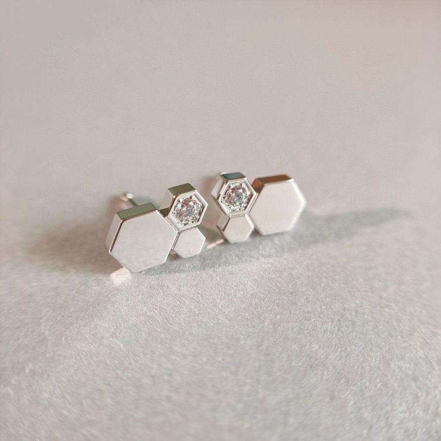 [ECHO ]BEE LOVE SILVER DIAMOND EARRINGS