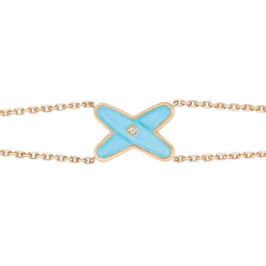 [ECHO ]JEUX BRACELET TURQUOISE PINK GOLD 1 DIAMOND