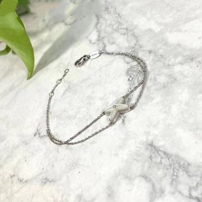 [ECHO ]JEUX BRACELET WHITE MOP SILVER 1 DIAMOND