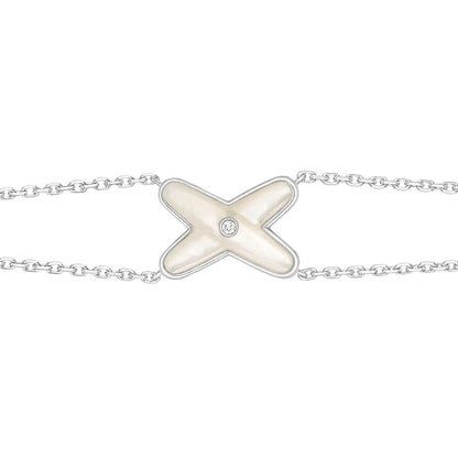 [ECHO ]JEUX BRACELET WHITE MOP SILVER 1 DIAMOND