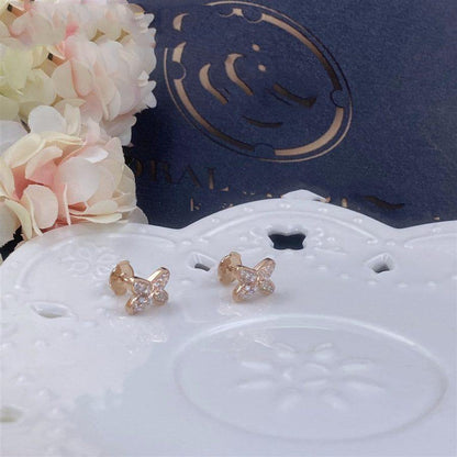 [ECHO ]JEUX DE PINK GOLD DIAMOND EARRINGS