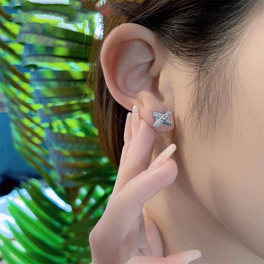 [ECHO ]JEUX DE SILVER DIAMOND EARRINGS