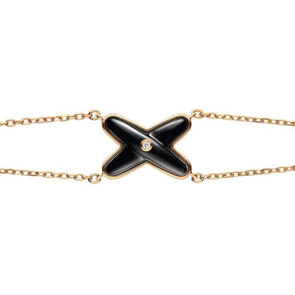 [ECHO ]JEUX BRACELET ONYX PINK GOLD 1 DIAMOND