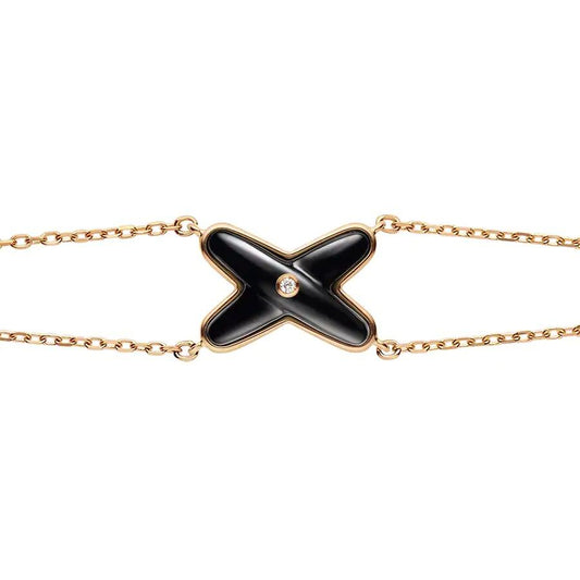 [ECHO ]JEUX BRACELET ONYX PINK GOLD 1 DIAMOND