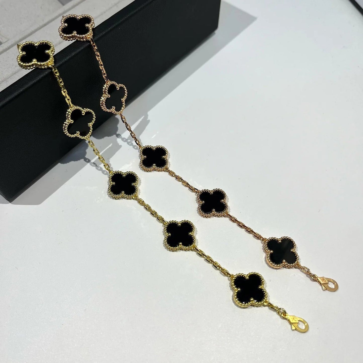 [ECHO ]CLOVER  5 MOTIFS BLACK ONYX BRACELET
