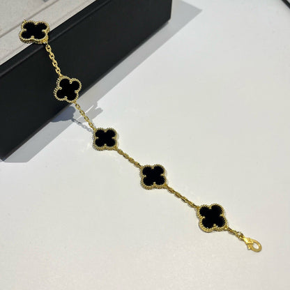 [ECHO ]CLOVER  5 MOTIFS BLACK ONYX BRACELET