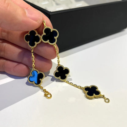 [ECHO ]CLOVER  5 MOTIFS BLACK ONYX BRACELET