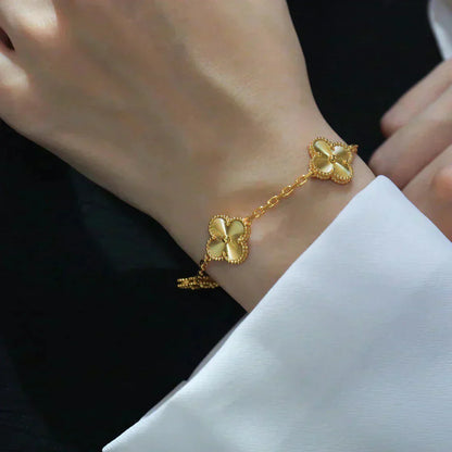 [ECHO ]CLOVER 5 FLOWERS LASER BRACELET