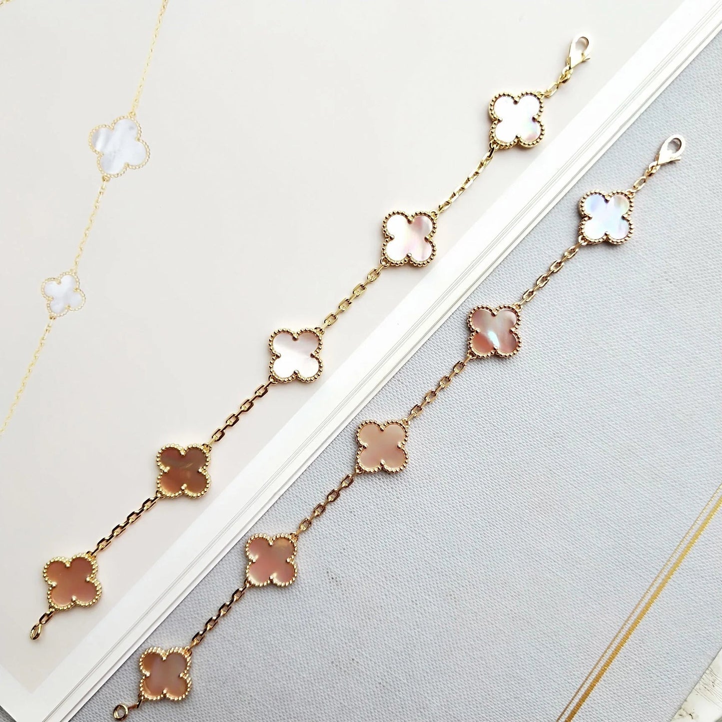 [ECHO ]CLOVER 5 PINK MOP BRACELET
