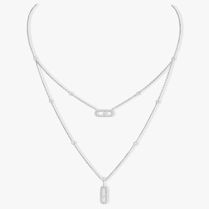 [ECHO]MOVE 2 ROW DIAMOND NECKLACE