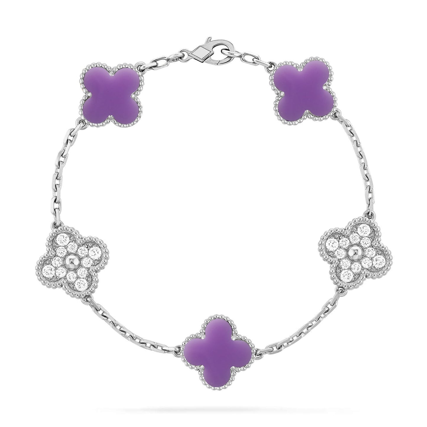 [ECHO ]CLOVER 5 MOTIF LIGHT PURPLE BRACELET COLLECTION