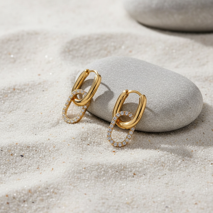 [Echo Fine]Aina Double Hoop Diamond Earrings