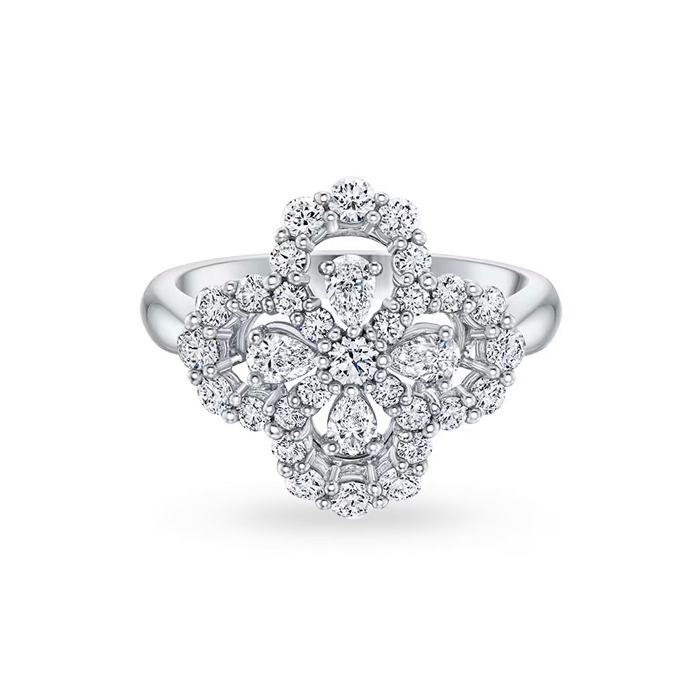 [ECHO ]LOOP RING FULL MOTIF DIAMOND 16MM SILVE