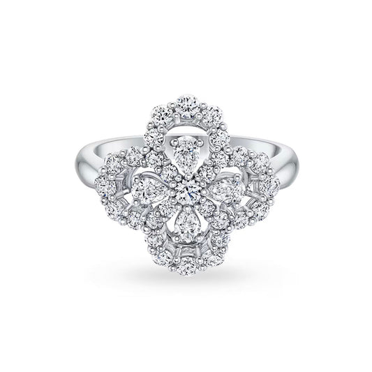 [ECHO ]LOOP RING FULL MOTIF DIAMOND 16MM SILVE