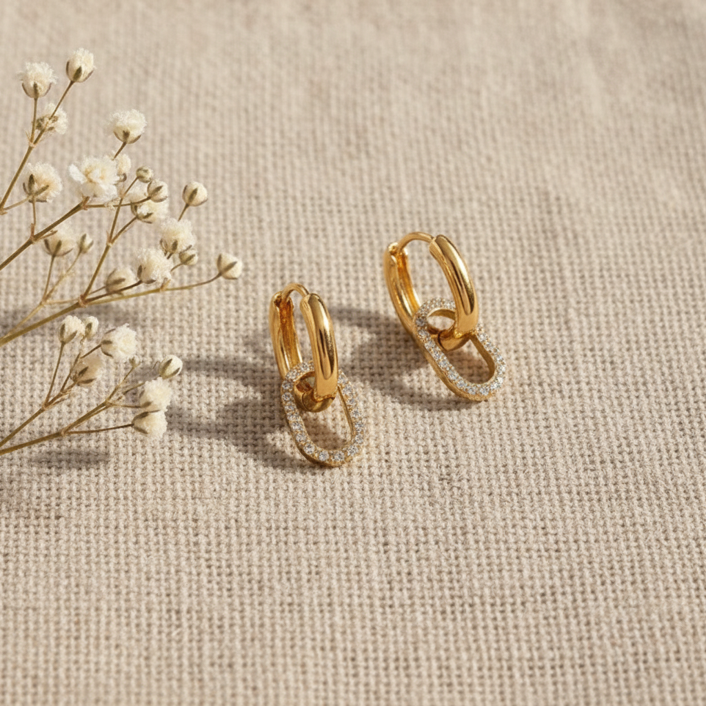 [Echo Fine]Aina Double Hoop Diamond Earrings