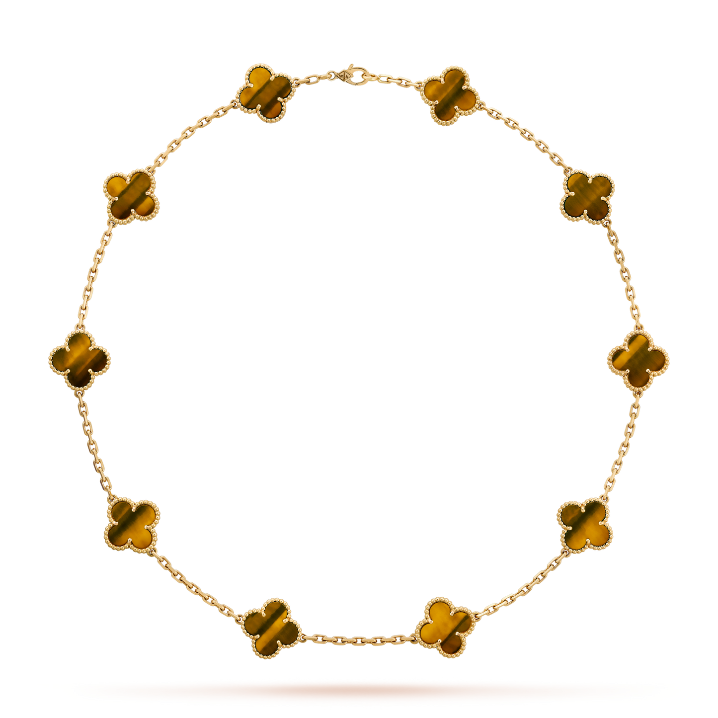 [ECHO ]CLOVER 10 MOTIFS TIGER EYE NECKLACE
