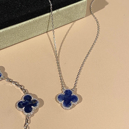 [ECHO ]CLOVER 15MM PIETERSITE NECKLACE SILVER