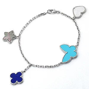 [ECHO ]LUCKY SPRING SILVER BRACELET 4 MOTIF