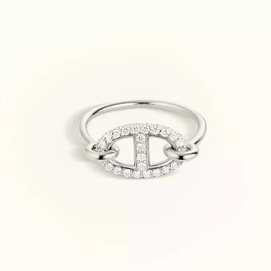 [ECHO ]RONDE SMALL SILVER DIAMOND RING