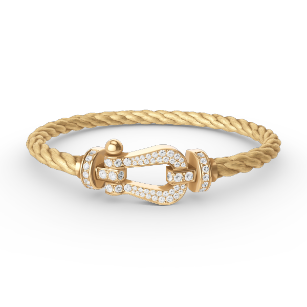 [ECHO ]FORCE LARGE HORSESHOE FULL DIAMOND BRACELET GOLD