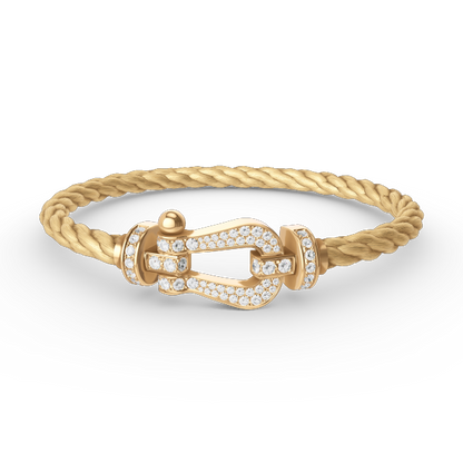 [ECHO ]FORCE LARGE HORSESHOE FULL DIAMOND BRACELET GOLD