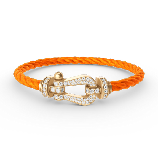 [ECHO ]FORCE LARGE HORSESHOE FULL DIAMOND BRACELET GOLD