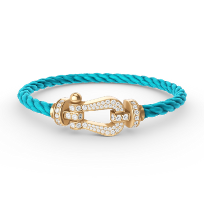 [ECHO ]FORCE LARGE HORSESHOE FULL DIAMOND BRACELET GOLD
