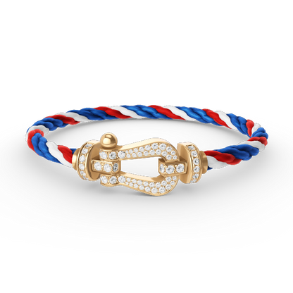 [ECHO ]FORCE LARGE HORSESHOE FULL DIAMOND BRACELET GOLD
