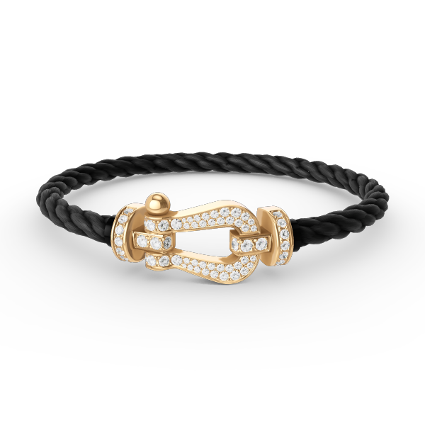 [ECHO ]FORCE LARGE HORSESHOE FULL DIAMOND BRACELET GOLD