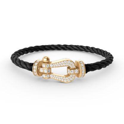 [ECHO ]FORCE LARGE HORSESHOE FULL DIAMOND BRACELET GOLD