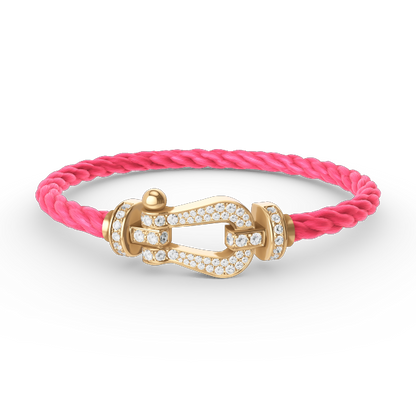 [ECHO ]FORCE LARGE HORSESHOE FULL DIAMOND BRACELET GOLD
