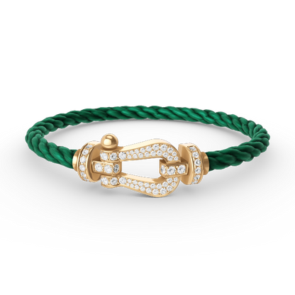 [ECHO ]FORCE LARGE HORSESHOE FULL DIAMOND BRACELET GOLD