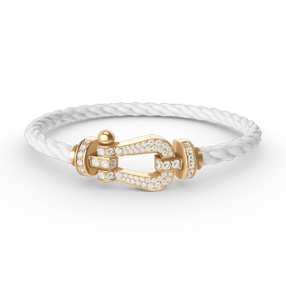 [ECHO ]FORCE LARGE HORSESHOE FULL DIAMOND BRACELET GOLD