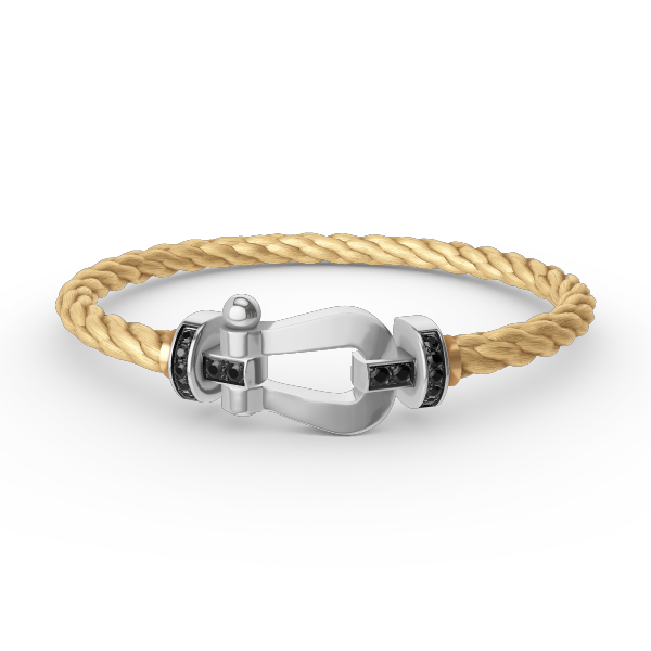 [ECHO ]FORCE LARGE HORSESHOE BLACK DIAMOND BRACELET SILVER