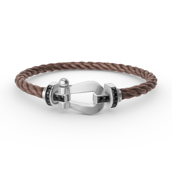[ECHO ]FORCE LARGE HORSESHOE BLACK DIAMOND BRACELET SILVER
