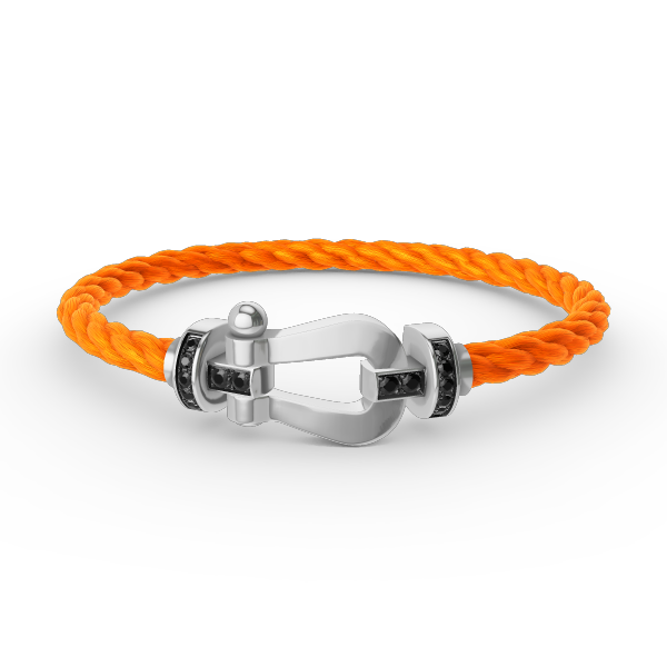 [ECHO ]FORCE LARGE HORSESHOE BLACK DIAMOND BRACELET SILVER