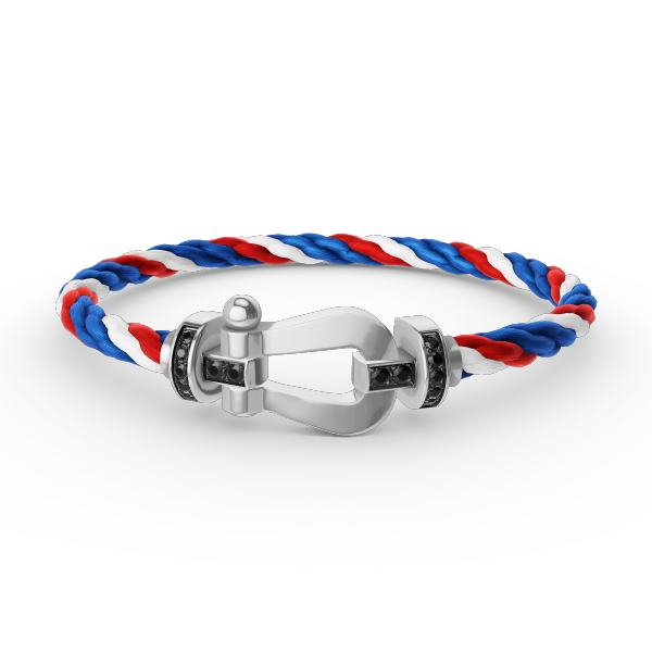 [ECHO ]FORCE LARGE HORSESHOE BLACK DIAMOND BRACELET SILVER