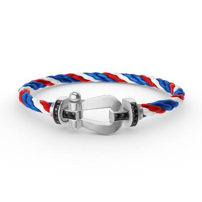 [ECHO ]FORCE LARGE HORSESHOE BLACK DIAMOND BRACELET SILVER