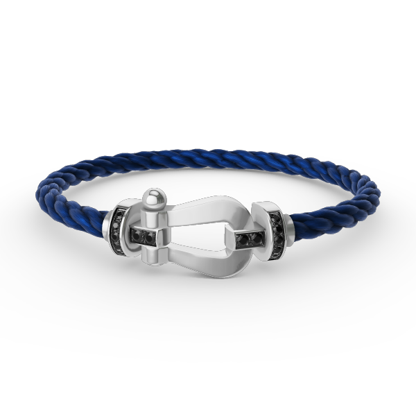 [ECHO ]FORCE LARGE HORSESHOE BLACK DIAMOND BRACELET SILVER