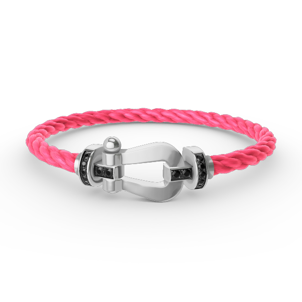 [ECHO ]FORCE LARGE HORSESHOE BLACK DIAMOND BRACELET SILVER