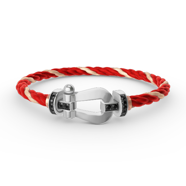 [ECHO ]FORCE LARGE HORSESHOE BLACK DIAMOND BRACELET SILVER